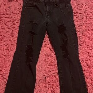 Aeropostale Black Distressed Skinny Jeans